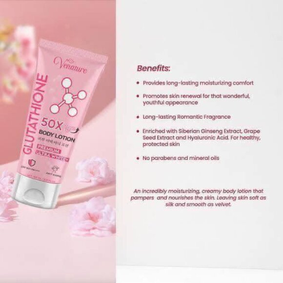 Venature 50X Glutathione Body Lotion Antioxidant Rich Hydrating Moisture - Picture 11 of 12